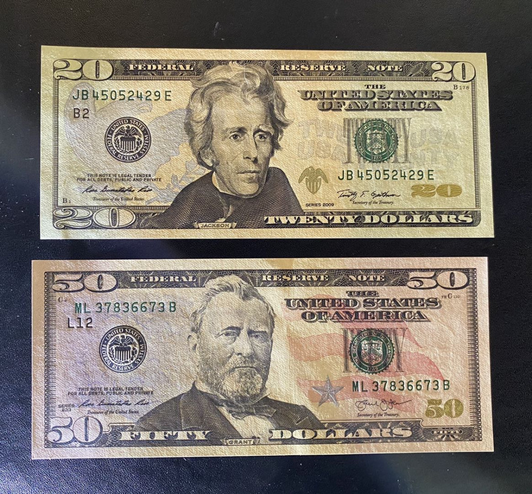 兄弟钱币收藏2020年第54期拍卖 美国2013年彩版小套5-10-20-50元，UNC，10美元有压痕