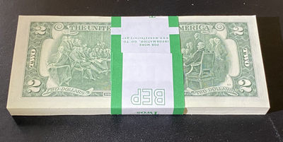 兄弟钱币收藏2020年第54期拍卖 美国2013年2美元，百连号一刀，UNC