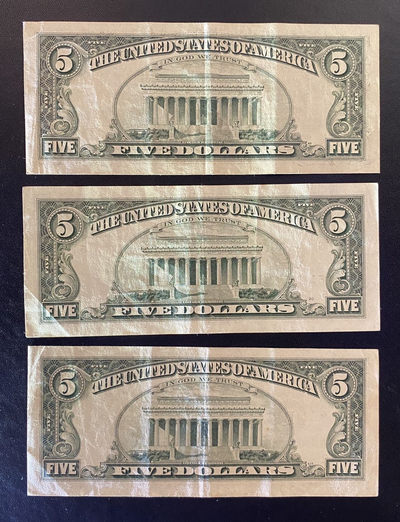 兄弟钱币收藏2020年第54期拍卖 美国1988年1995年小头5美元3枚，AU-EF