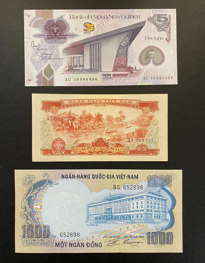 兄弟钱币收藏2020年第54期拍卖 巴布亚新几内亚，越南杂项三枚，AU-UNC