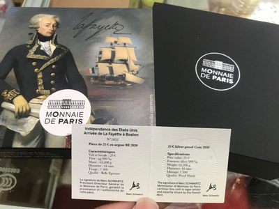 【随心拍&Getcoins】钱币拍卖第七十～期 法国2020年历史名人拉法耶特多边形2盎司加厚银币NGC69首期蓝标
