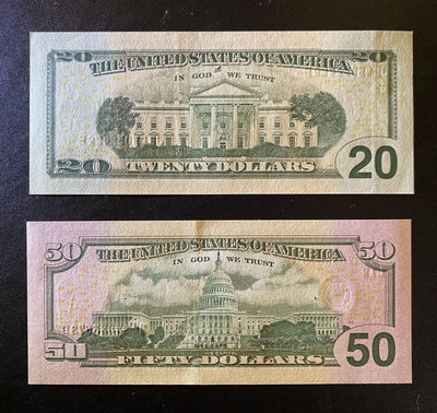 兄弟钱币收藏2020年第54期拍卖 美国2013年彩版小套5-10-20-50元，UNC，10美元有压痕