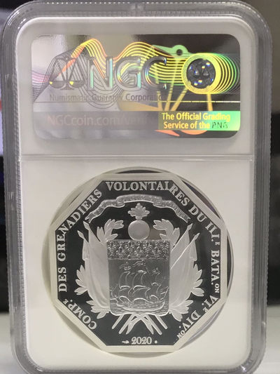 【随心拍&Getcoins】钱币拍卖第七十～期 法国2020年历史名人拉法耶特多边形2盎司加厚银币NGC69首期蓝标