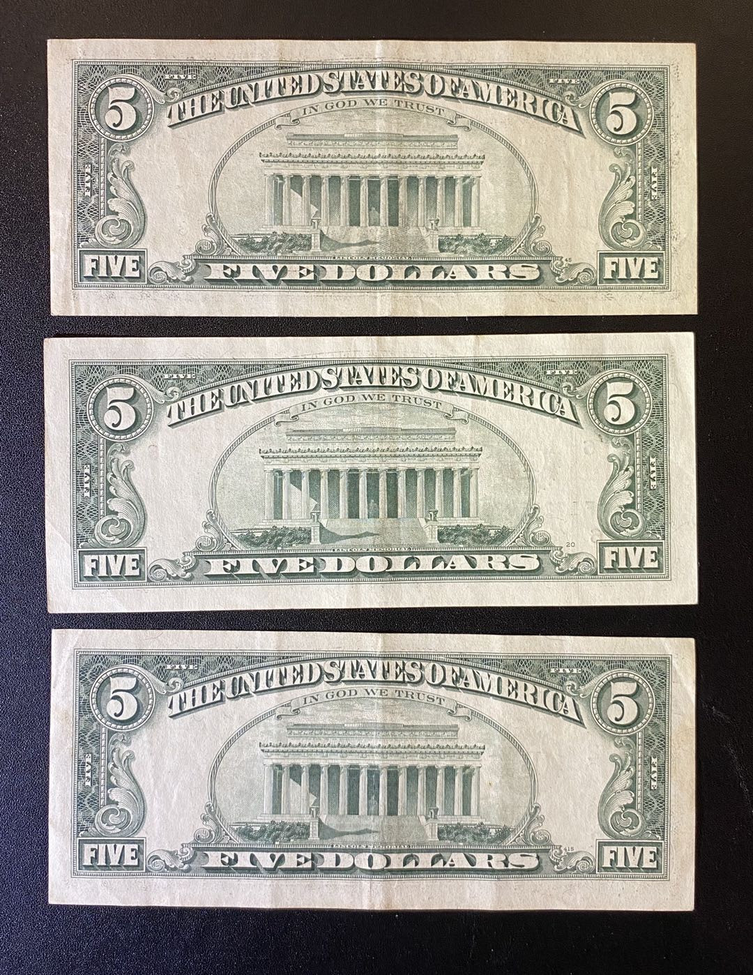 兄弟钱币收藏2020年第54期拍卖 美国1988年1995年小头5美元3枚，AU-EF