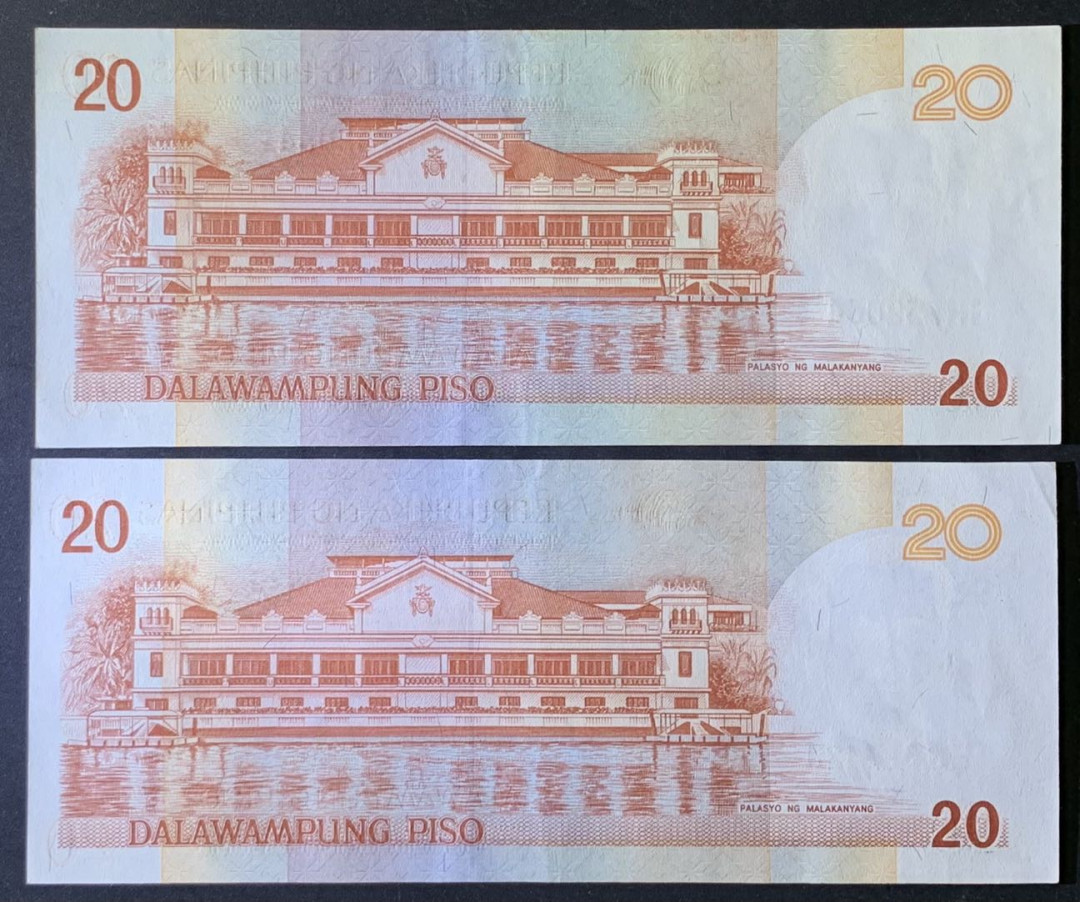 紫瑗钱币——微拍第112期—纸币场 菲律宾 2008年 20比索 2枚一组 UNC