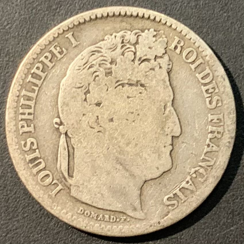 紫瑗钱币——微拍第109期 法国 1845年 菲利普一世 2法郎 5克 0.835银