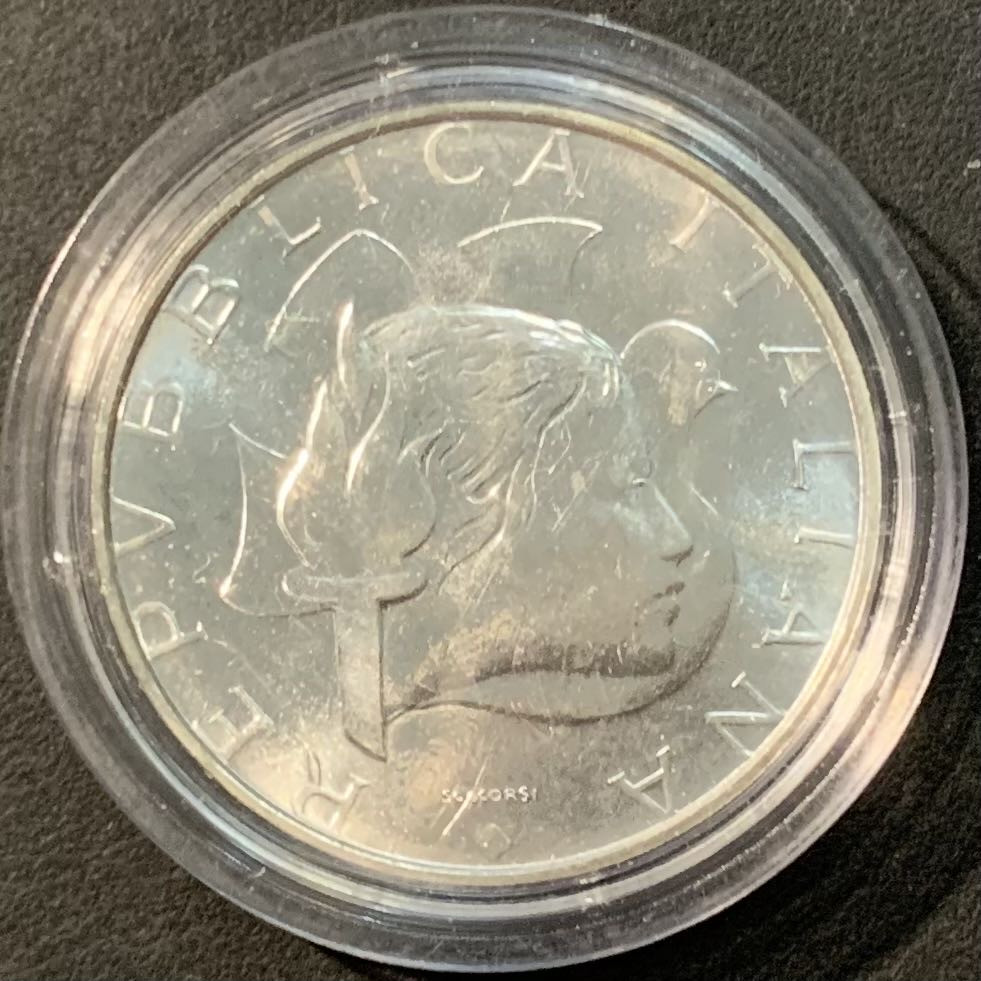 紫瑗钱币——微拍第109期 意大利 1984年 洛杉矶奥运会 500里拉 11克 0.835银 UNC