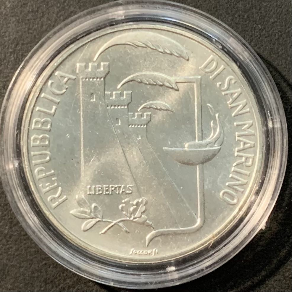 紫瑗钱币——微拍第109期 圣马力诺 1988年 卡尔加里冬奥会 500里拉 11克 0.835银 UNC