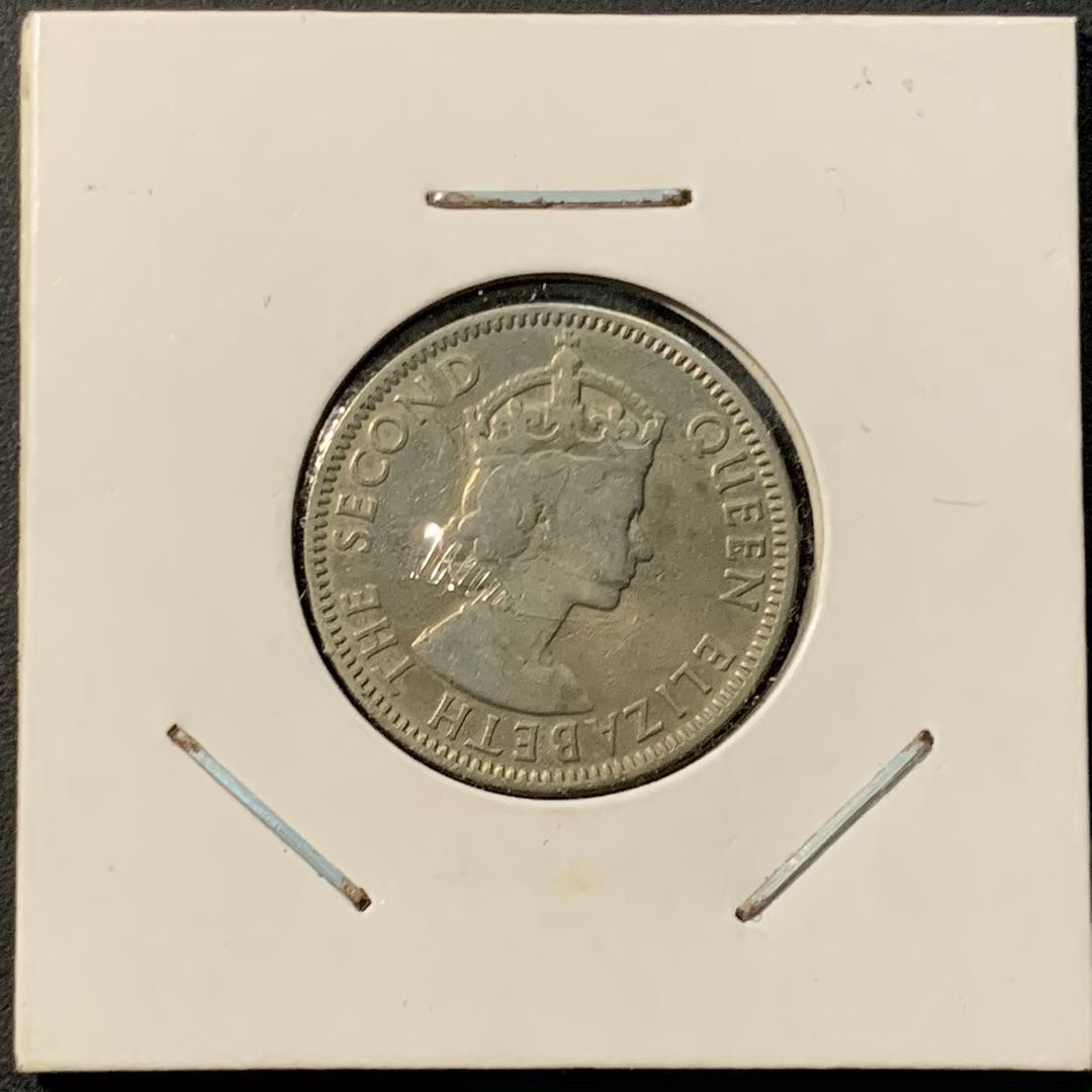 紫瑗钱币——微拍第109期 英属塞浦路斯 1955年 伊丽莎白二世 50米尔 