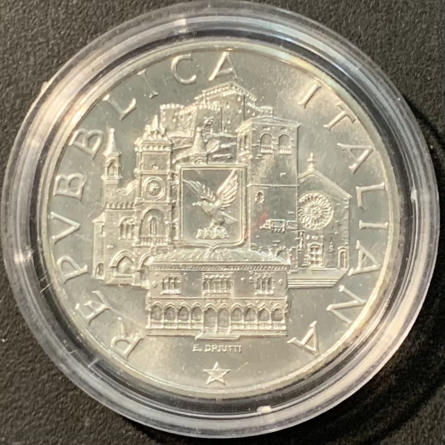 紫瑗钱币——微拍第109期 意大利 1985年 杜伊诺学院 500里拉 11克 0.835银 UNC