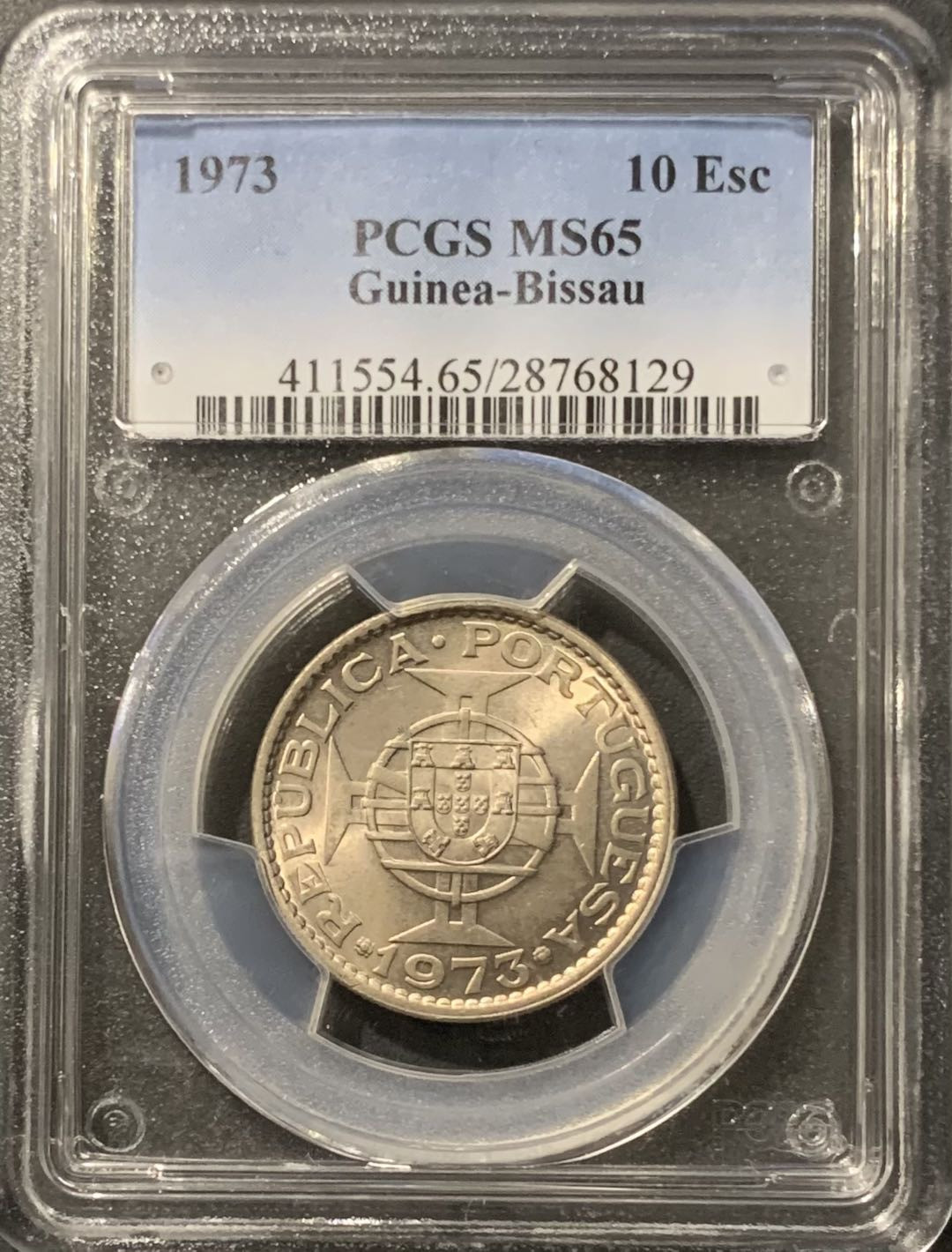 紫瑗钱币——微拍第109期 葡属几内亚 1973年 10埃斯库多 PCGS MS65
