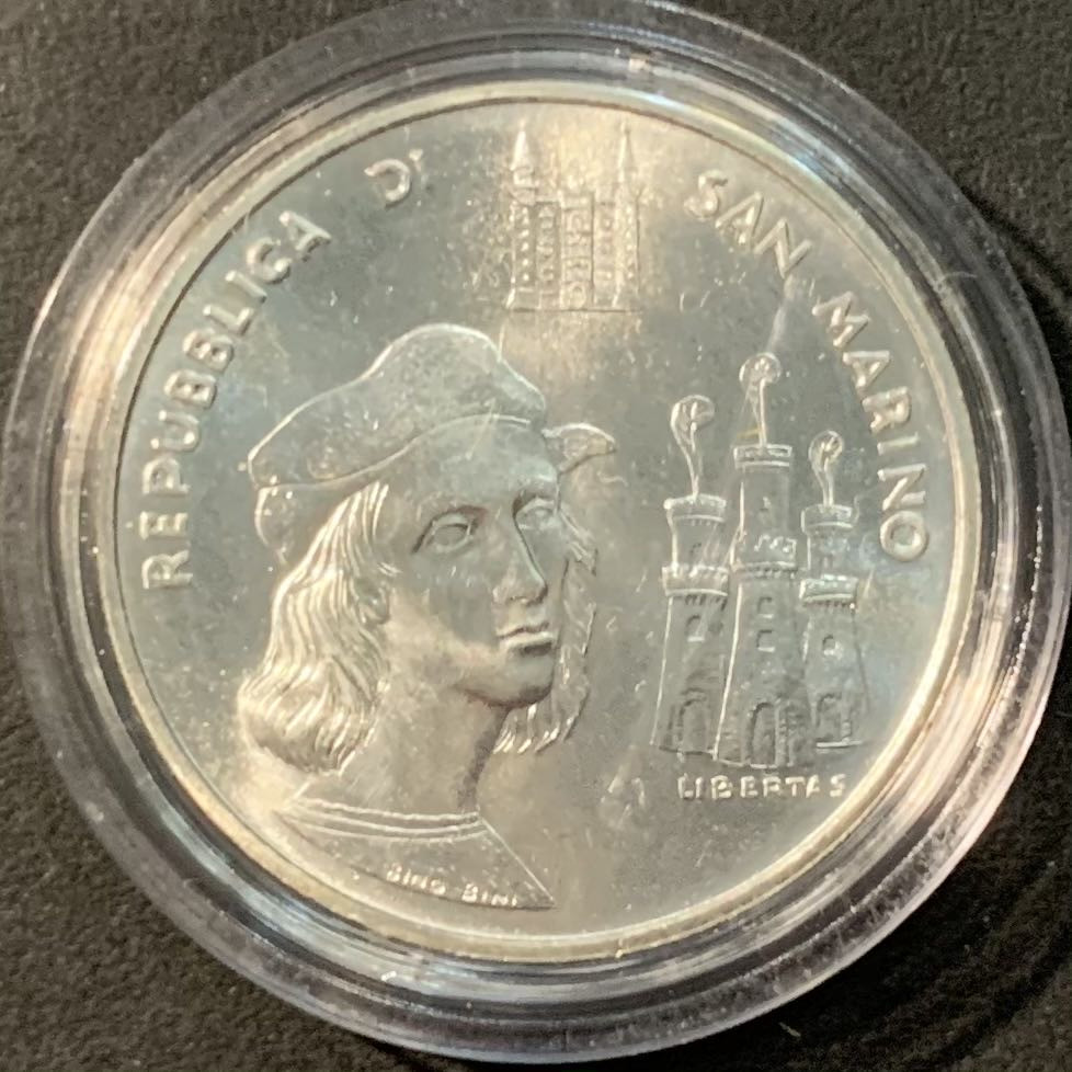 紫瑗钱币——微拍第109期 圣马力诺 1983年 拉斐尔 500里拉 11克 0.835银 UNC