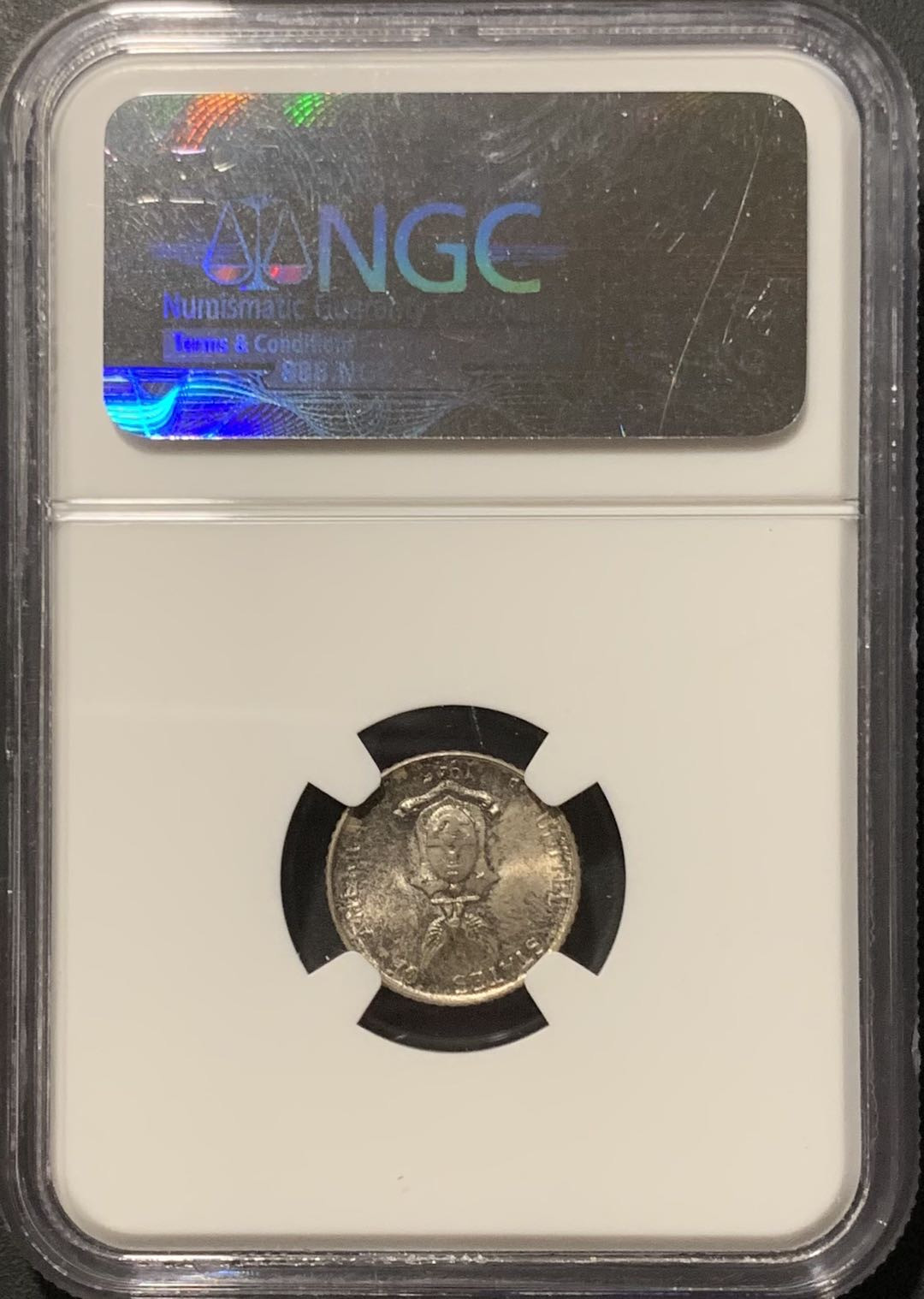 紫瑗钱币——微拍第109期 美属菲律宾 1945年 女神与火山 10分 NGC MS65