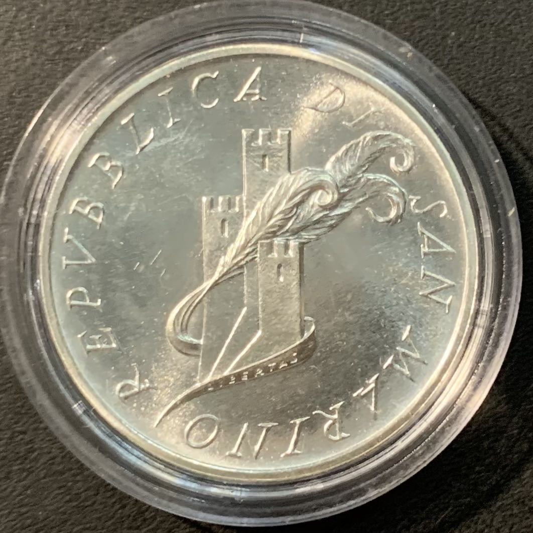 紫瑗钱币——微拍第109期 圣马力诺 1987年 萨格勒布运动会 500里拉 11克 0.835银 UNC