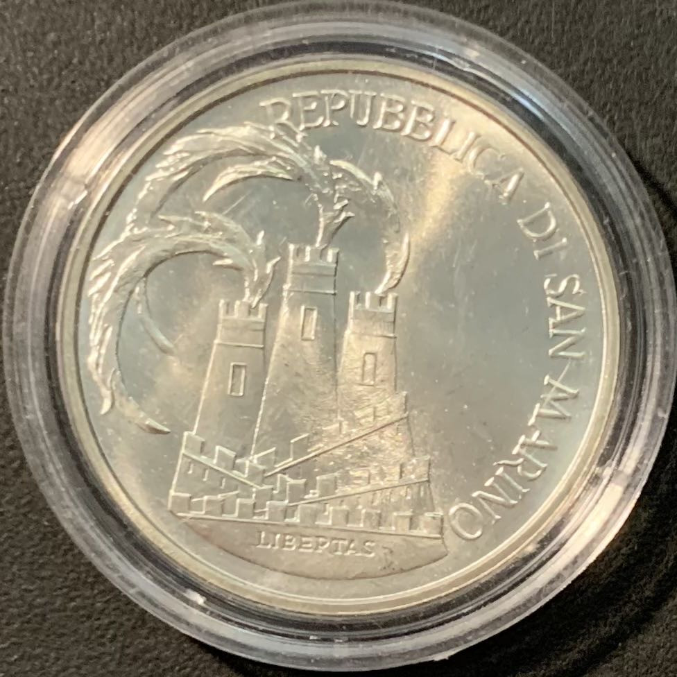 紫瑗钱币——微拍第109期 圣马力诺 1984年 洛杉矶奥运会 500里拉 11克 0.835银 UNC