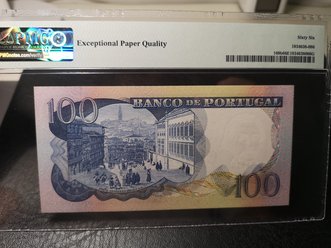 《外钞收藏家》第八十六期拍卖 国庆节专场 葡萄牙1978年100  pmg66