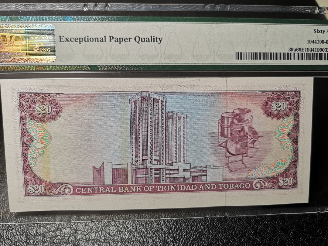 《外钞收藏家》第八十六期拍卖 国庆节专场 特里尼亚和多巴哥 1985年20刀 pmg66