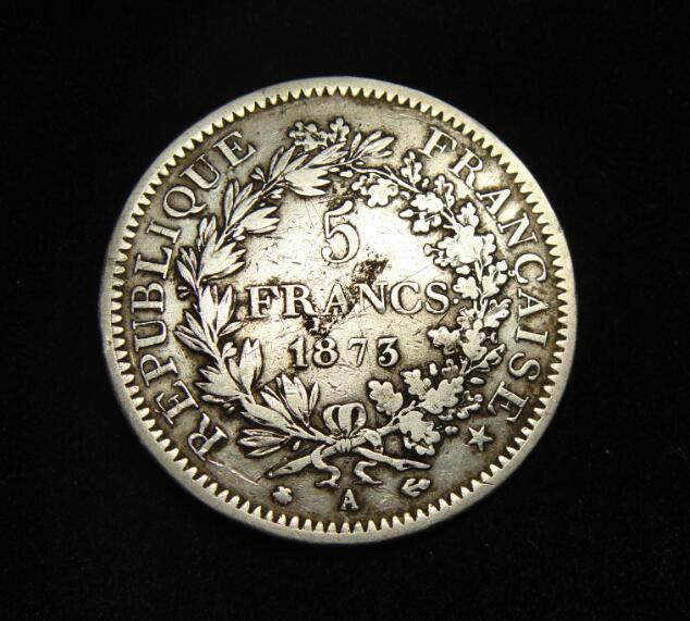 阿尔特米德古典钱币中国微拍第六期 法兰西第三共和国 法国1873年5法郎大银币