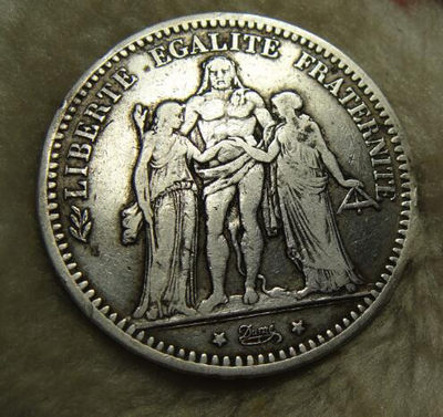 阿尔特米德古典钱币中国微拍第六期 法兰西第三共和国 法国1873年5法郎大银币