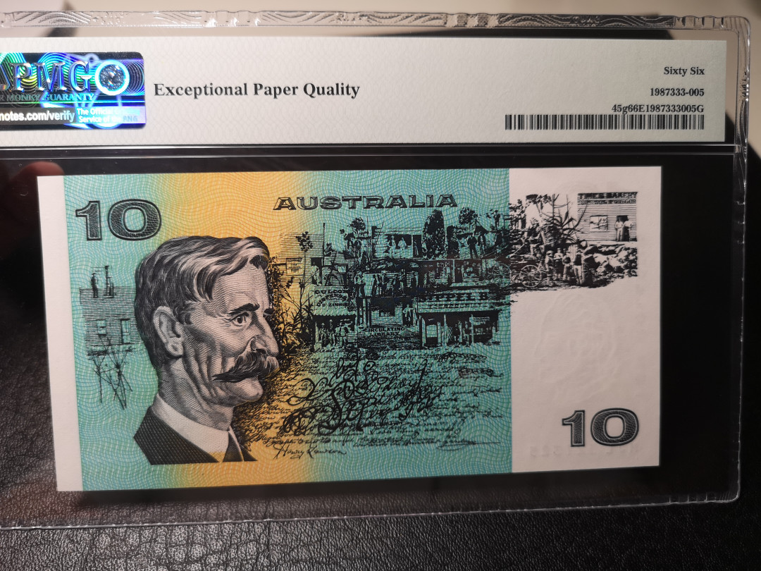 《外钞收藏家》第八十六期拍卖 国庆节专场 澳大利亚1991年10澳元 pmg66