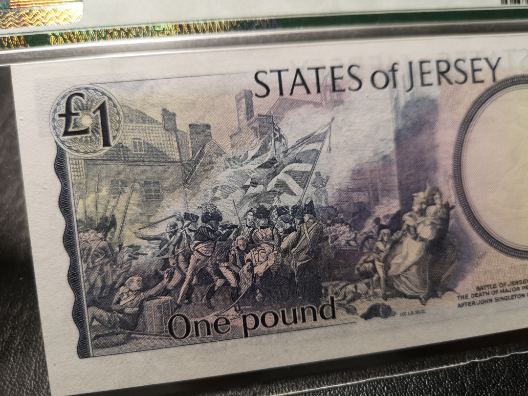 《外钞收藏家》第八十六期拍卖 国庆节专场 泽西1976-88年1镑 pmg66 179号小号