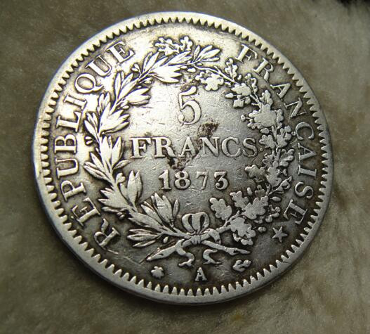 阿尔特米德古典钱币中国微拍第六期 法兰西第三共和国 法国1873年5法郎大银币