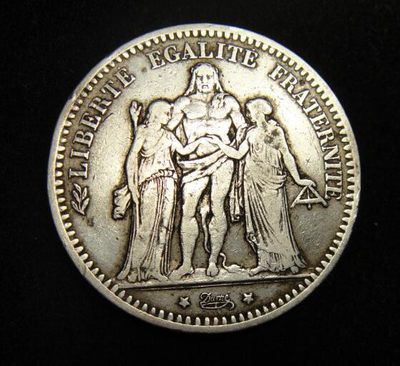 阿尔特米德古典钱币中国微拍第六期 法兰西第三共和国 法国1873年5法郎大银币