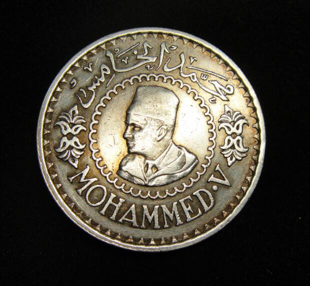 阿尔特米德古典钱币中国微拍第六期 摩洛哥 默罕默德五世 1956年500法郎银币