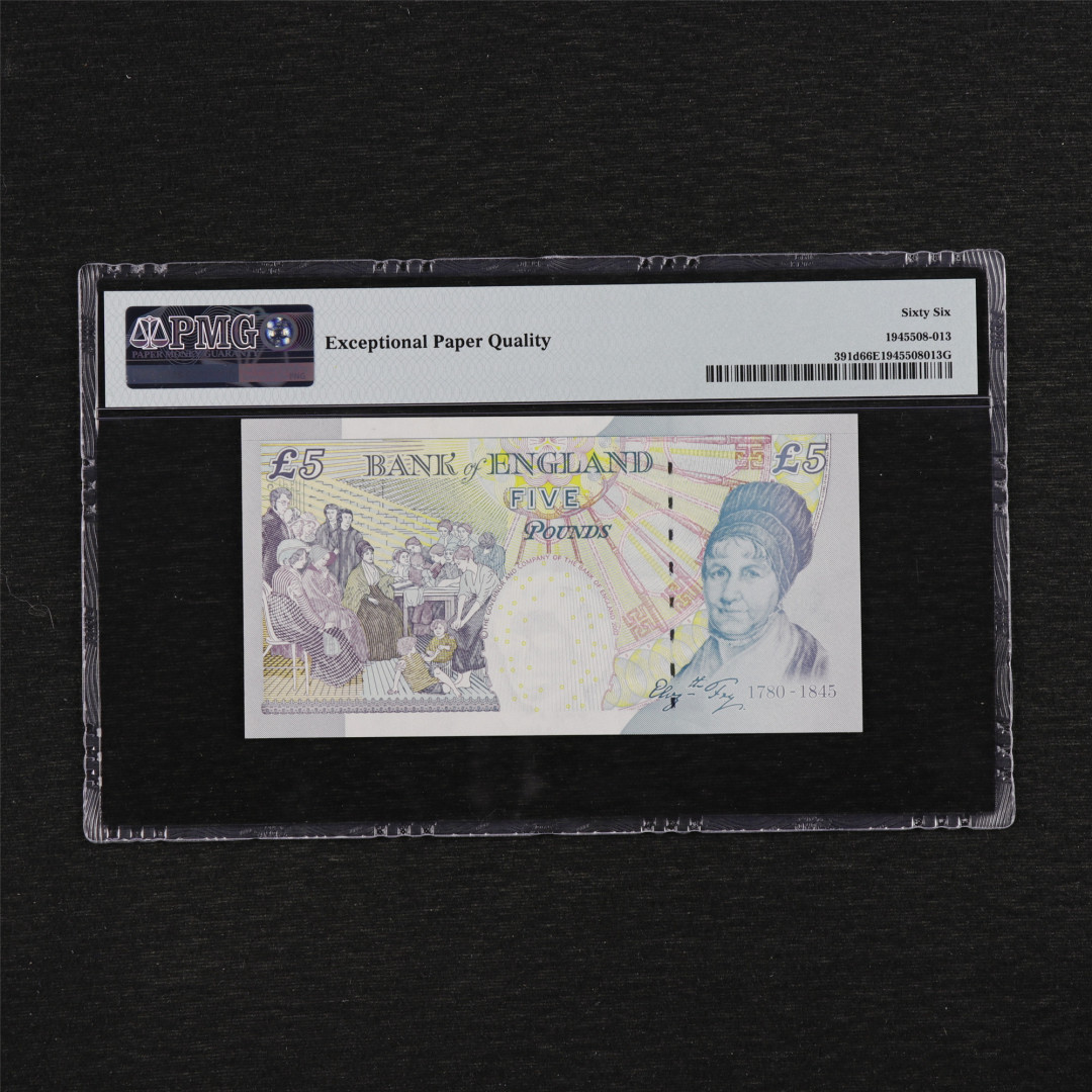 亘邦收藏第35期【精品纸币国庆特场】 2002年 英国 5镑 PMG 66EPQ 343510