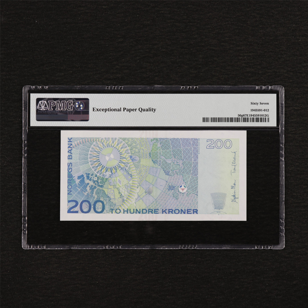 亘邦收藏第35期【精品纸币国庆特场】 2014年 挪威 200克朗 PMG 67EPQ F503002941