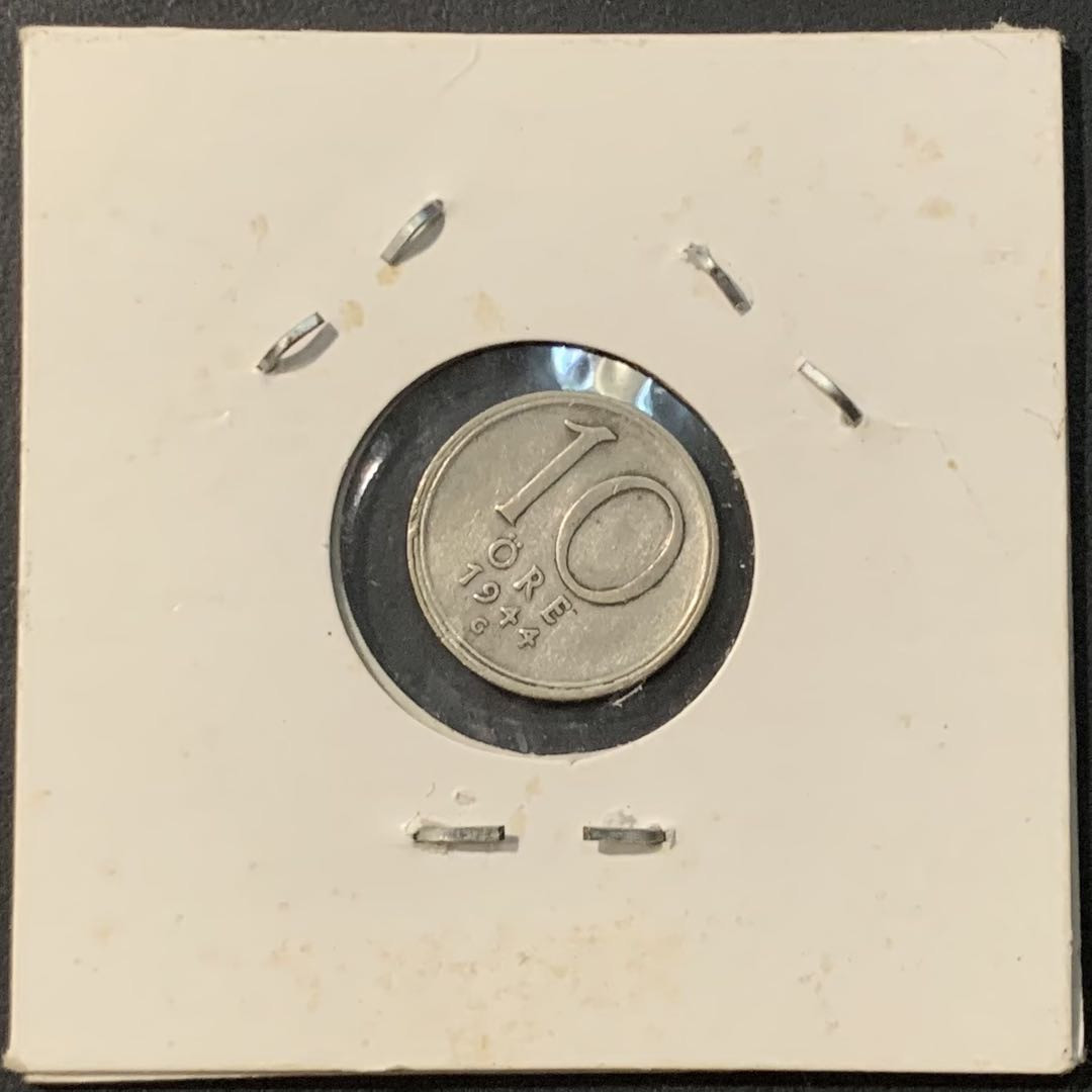 紫瑗钱币——微拍第111期 瑞典 1944年 10欧尔 1.44克 0.4银