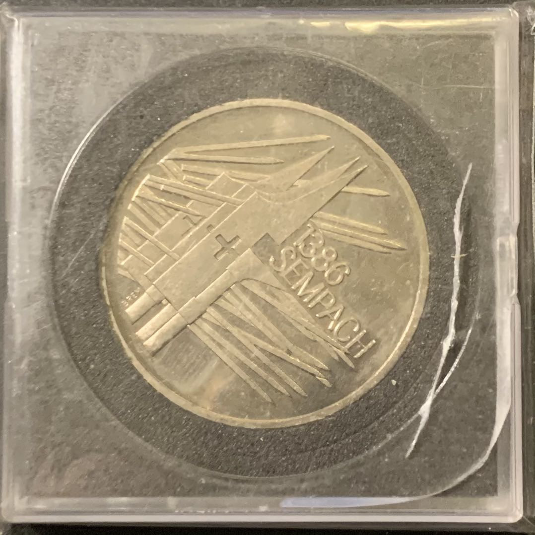 紫瑗钱币——微拍第111期 瑞士 1986年 圣帕赫战役500周年纪念 5法郎 镍币 UNC