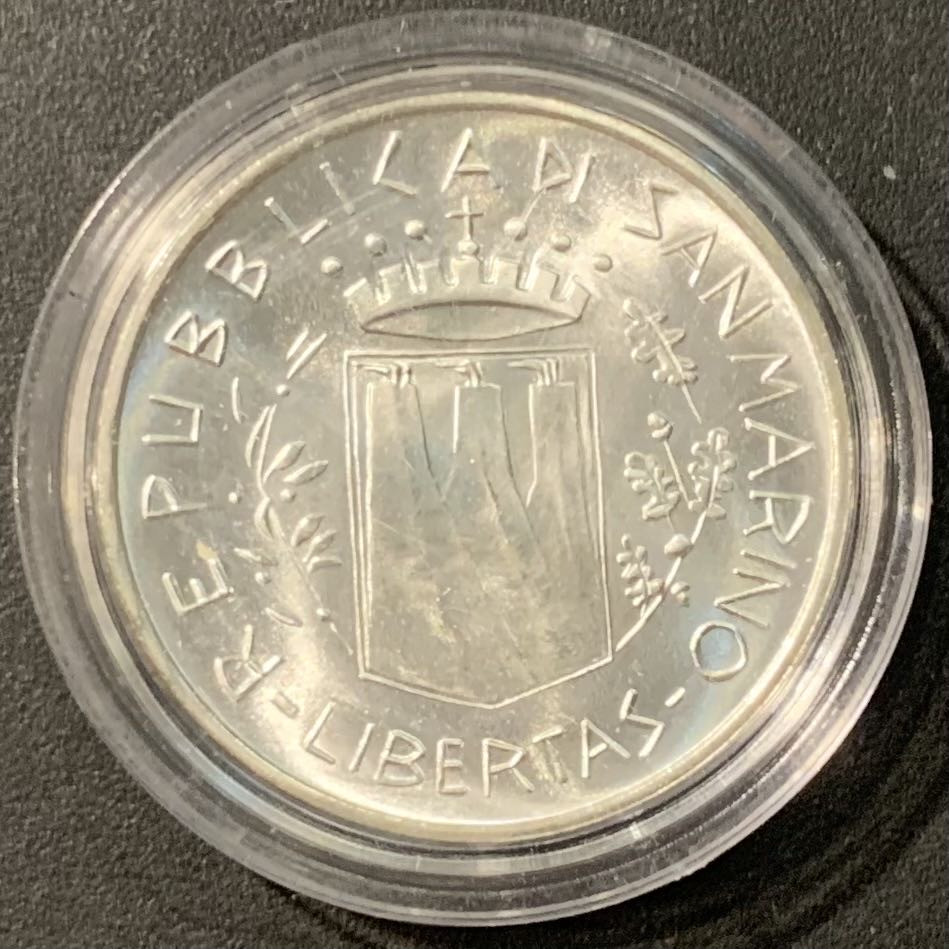 紫瑗钱币——微拍第111期 圣马力诺 1981年 女孩头 500里拉 11克 0.835银 UNC