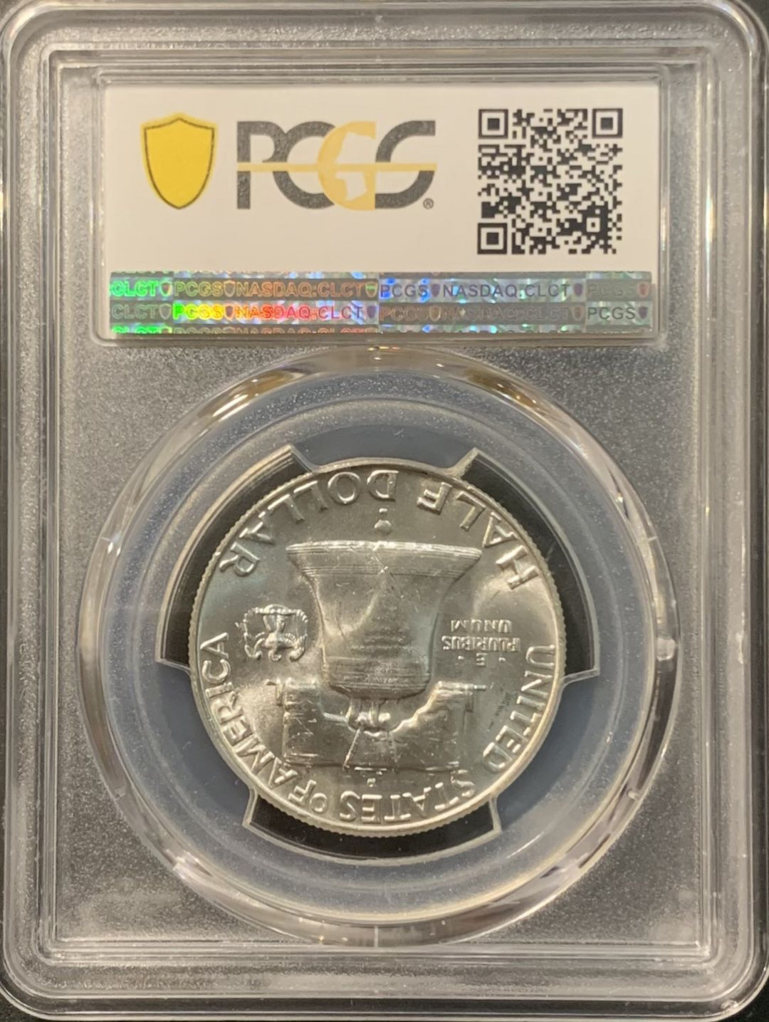 紫瑗钱币——微拍第111期 美国 1957年D 富兰克林 半美元 50美分 12.5克 0.9银 PCGS MS64