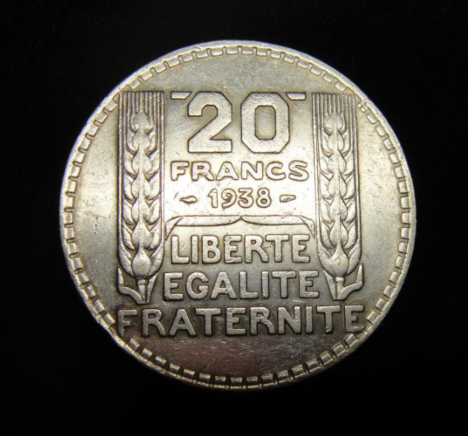 阿尔特米德古典钱币中国微拍第六期 法兰西第三共和国 法国1938年20法郎大银币