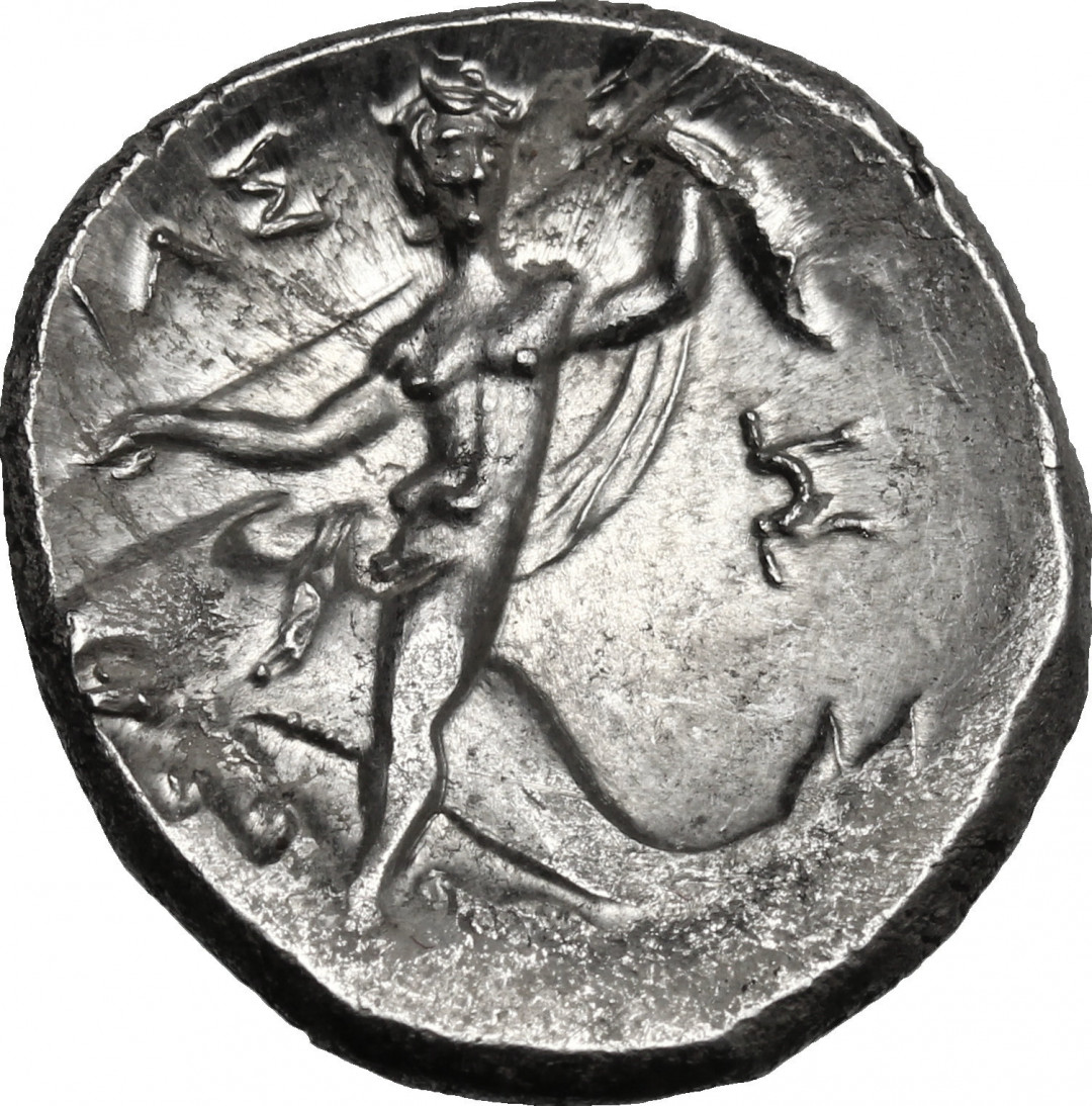 阿尔特米德古典钱币中国微拍第六期 古希腊意大利半岛 阿普里亚 塔兰托 诺姆斯银币