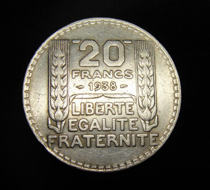 阿尔特米德古典钱币中国微拍第六期 法兰西第三共和国 法国1938年20法郎大银币