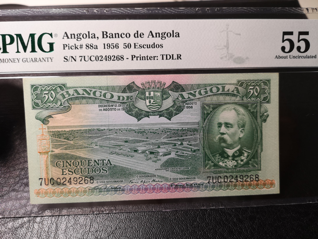 《外钞收藏家》第八十七期拍卖 安哥拉1956年50面额 pmg55