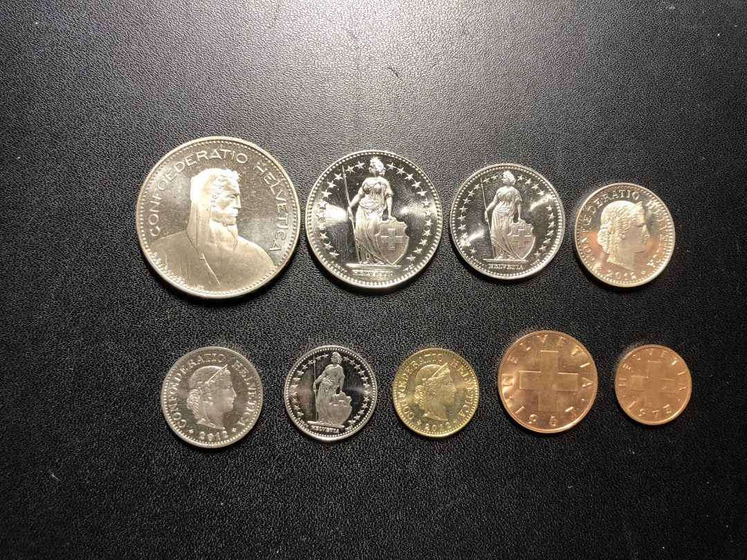 《外钞收藏家》第八十七期拍卖 瑞士硬币9枚 超精美镜面效果