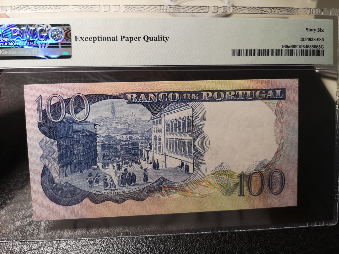 《外钞收藏家》第八十七期拍卖 葡萄牙1965年100面额 pmg66
