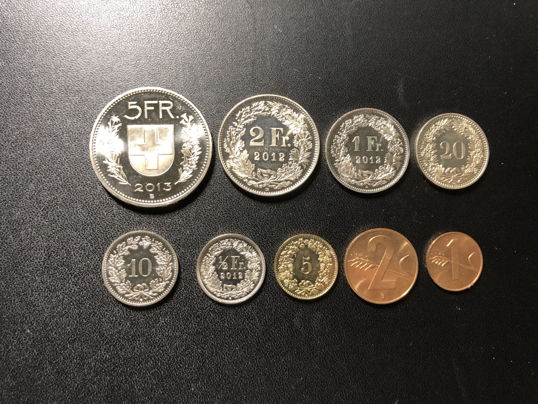 《外钞收藏家》第八十七期拍卖 瑞士硬币9枚 超精美镜面效果