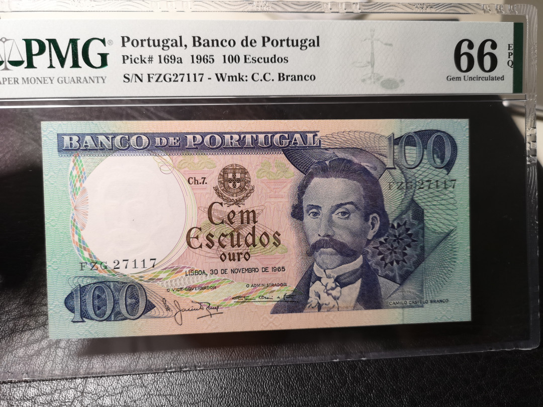《外钞收藏家》第八十七期拍卖 葡萄牙1965年100面额 pmg66