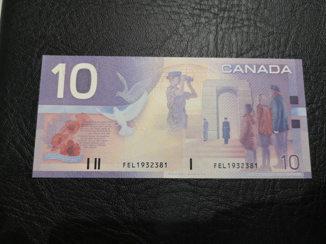 《外钞收藏家》第八十七期拍卖 加拿大旅版 初版10加元 全新unc
