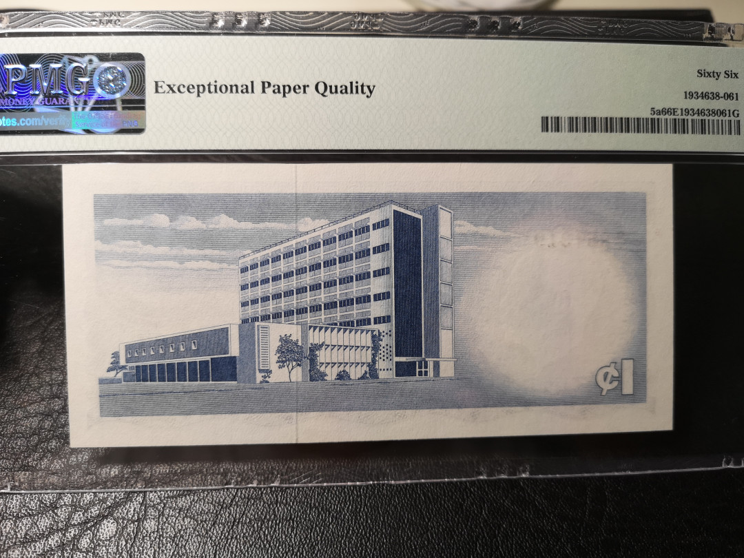 《外钞收藏家》第八十七期拍卖 加纳1965年1面额 pmg66