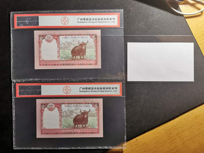 【鲸贝乐淘·两周年】千字文·第“丙舍傍启，甲帐对楹”号拍卖 【中国代印】2017年尼泊尔5卢比，整捆首尾号＋中文名章捆签，爱藏67E