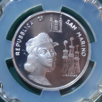 燕姐换藏第四十场 1983年圣马力诺画家拉斐尔1000里拉精制银币