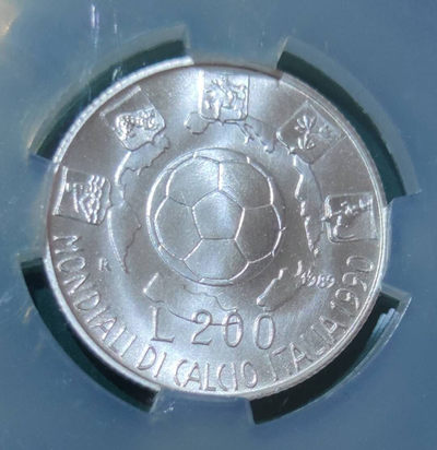 燕姐换藏第四十场 1989年意大利200里拉世界杯纪念银币
