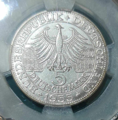 燕姐换藏第四十场 1955西德路德维希诞辰300周年5马克银币