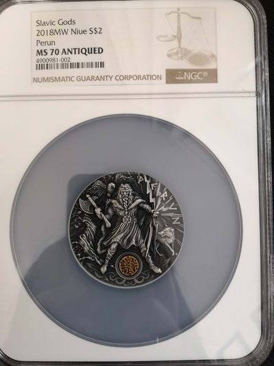 【随心拍&Getcoins】钱币拍卖第七十一期 斯拉夫神系列第一枚雷神2蛊司仿古银币