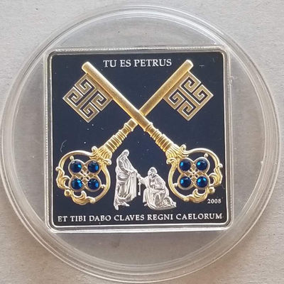 【随心拍&Getcoins】钱币拍卖第七十一期 库克2008年天国锁匙方型镶嵌银